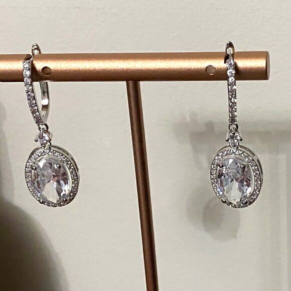 The Living Large Estate inspired round drop earrings 925 - Picture 8 of 12